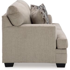 Signature Design by Ashley Stonemeade Casual Loveseat with 2 Toss Pillows, Light Brown