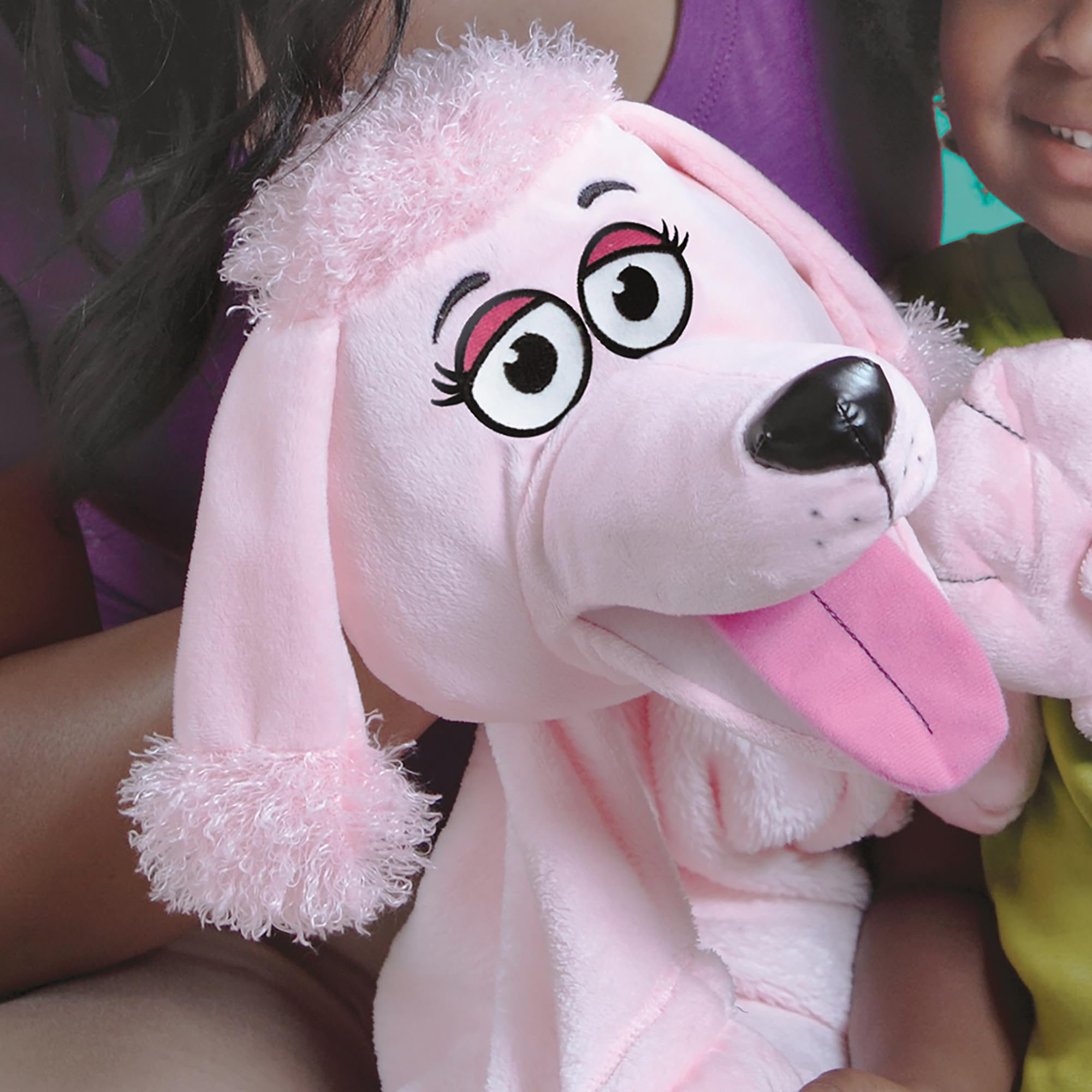 Cuddleuppets: Poodle - Pink - 2-in-1: Plush Puppet & Blanket, Soft Animal Character, Play All Day & Cuddle All Night, Kids Companion, Machine Washable