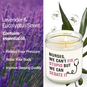 musaecoin Nurse Gifts for Women, Cool Gifts for Nurses, LPN RN Gifts for Nurses, Funny Nurse Appreciation Gifts, Nursing School Graduate Birthday Gifts for Nurse, 7oz Soy Wax Candle (Lavender)