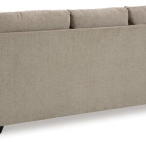 Signature Design by Ashley Stonemeade Contemporary Sofa Sleeper with Folding Gel Memory Foam Mattress, Reversible Cushions and 4 Accent Pillows, Queen, Light Brown