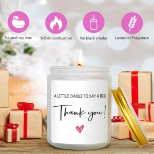 Thank You Gifts Hostess Gifts Appreciation Gifts for Friends Teacher Principal Bus Driver Nurse Doctor Neighbor Coworker - Lavender Scent Thank You Candle - 7 oz