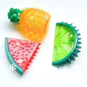 Psdndeww Dog Toy Pet Molar Toy Fruit Shaped Silicone Chew Puppy Teething Dental Care Toothbrush Toy Safe for Dogs