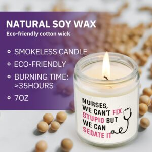 musaecoin Nurse Gifts for Women, Cool Gifts for Nurses, LPN RN Gifts for Nurses, Funny Nurse Appreciation Gifts, Nursing School Graduate Birthday Gifts for Nurse, 7oz Soy Wax Candle (Lavender)