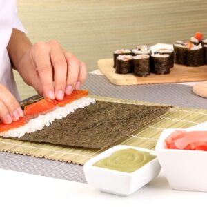 Bamboo Sushi Making Kit Sushi Roller Kit With Bamboo Sushi Mats for Sushi Bamboo Sushi Maker Kit For Homemade Sushi Set With 8 Sushi Making Tools with 2 Bamboo Sushi Rolling Mat Sushi Roll Maker Kit