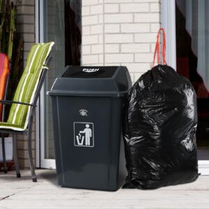 Fabnati 18 Gallon Plastic Garbage Can with Swing Lid, 4 Pack Extra Large Trash Can, Gray