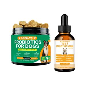 dog probiotics chews & dog multivitamin drops