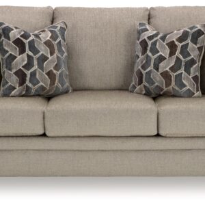 Signature Design by Ashley Stonemeade Contemporary Sofa Sleeper with Folding Gel Memory Foam Mattress, Reversible Cushions and 4 Accent Pillows, Queen, Light Brown