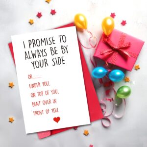 CGBRspacex Funny Anniversary Card for Boyfriend Husband, I Promise to Always Be By Your Side Card, Hilarious Gift for First Second Third Year Anniversary (Top or Under)