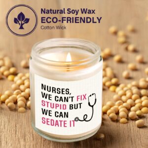 musaecoin Nurse Gifts for Women, Cool Gifts for Nurses, LPN RN Gifts for Nurses, Funny Nurse Appreciation Gifts, Nursing School Graduate Birthday Gifts for Nurse, 7oz Soy Wax Candle (Lavender)