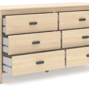 Signature Design by Ashley Cabinella Casual 6-Drawer Dresser with Safety Stop, Light Brown