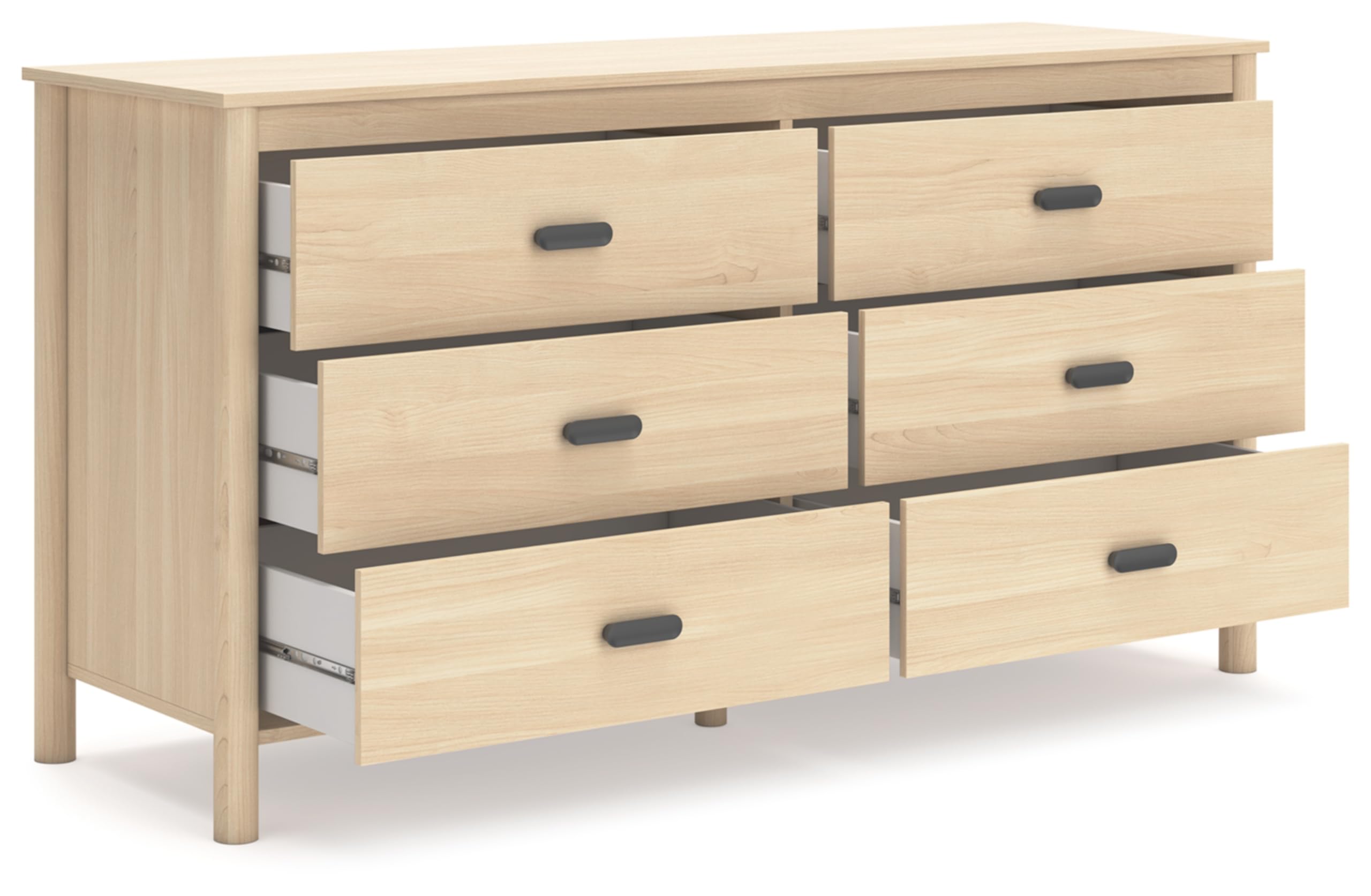 Signature Design by Ashley Cabinella Casual 6-Drawer Dresser with Safety Stop, Light Brown