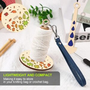 VEOUNDK 3 PCS Portable Wrist Yarn Holders Wooden Yarn Carrier Yarn Spinner for Carrying Yarn On The Go Knitting Supplies for Compilation Enthusiasts