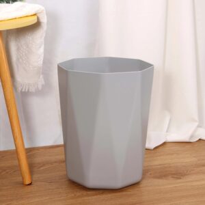 DqOasd 5 Gallon Trash Can, Plastic Office Trash Can, Geometric Silver, Gray