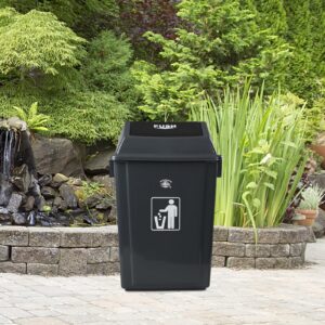 Fabnati 18 Gallon Plastic Garbage Can with Swing Lid, 4 Pack Extra Large Trash Can, Gray