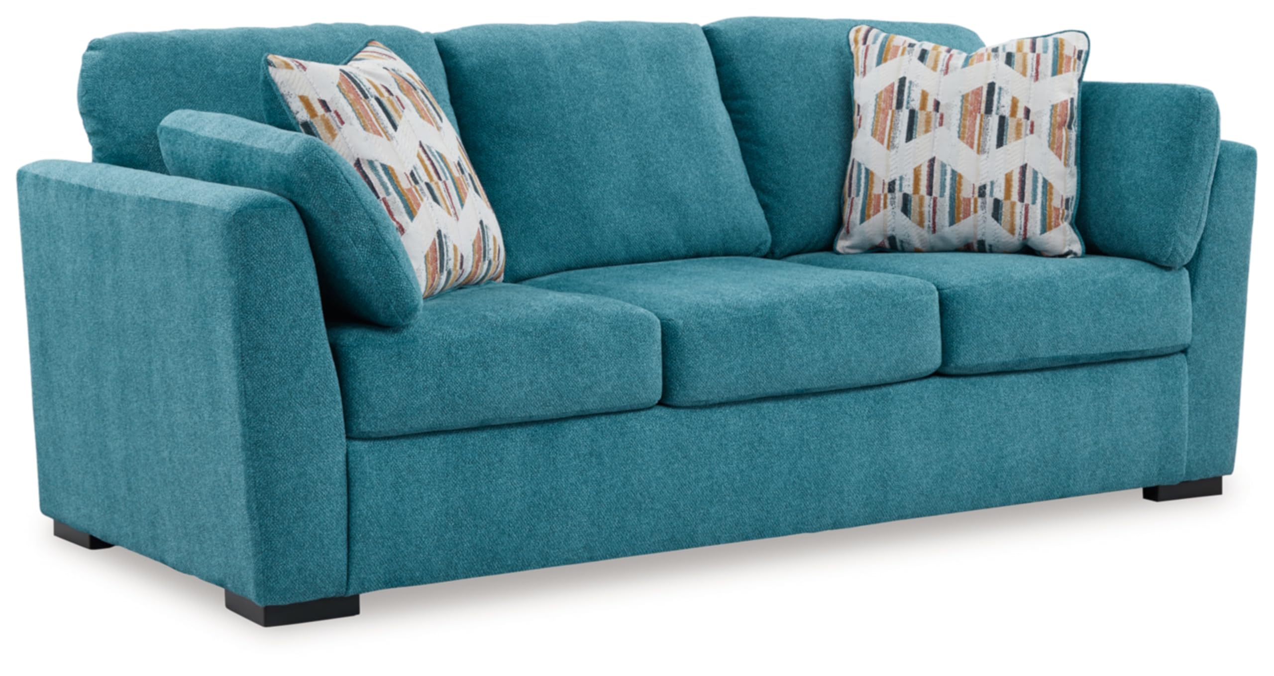 Signature Design by Ashley Keerwick Scandinavian Sofa with 4 Toss Pillows, Blue