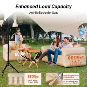 喜马拉雅 Inflatable Couch for Camping Inflatable Sofa with 120V Electric Air Pump -1000D Oxford -3-Layer Design -880lb Weight Capacity Camping Accessories (Double)