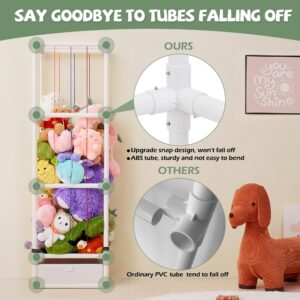 Jootan Stuffed Animal Zoo Storage, (White) ABS Stuffed Animal Holder Plush Storage, Stuffed Animal Cage for Nursery Playroom Bedroom Organize