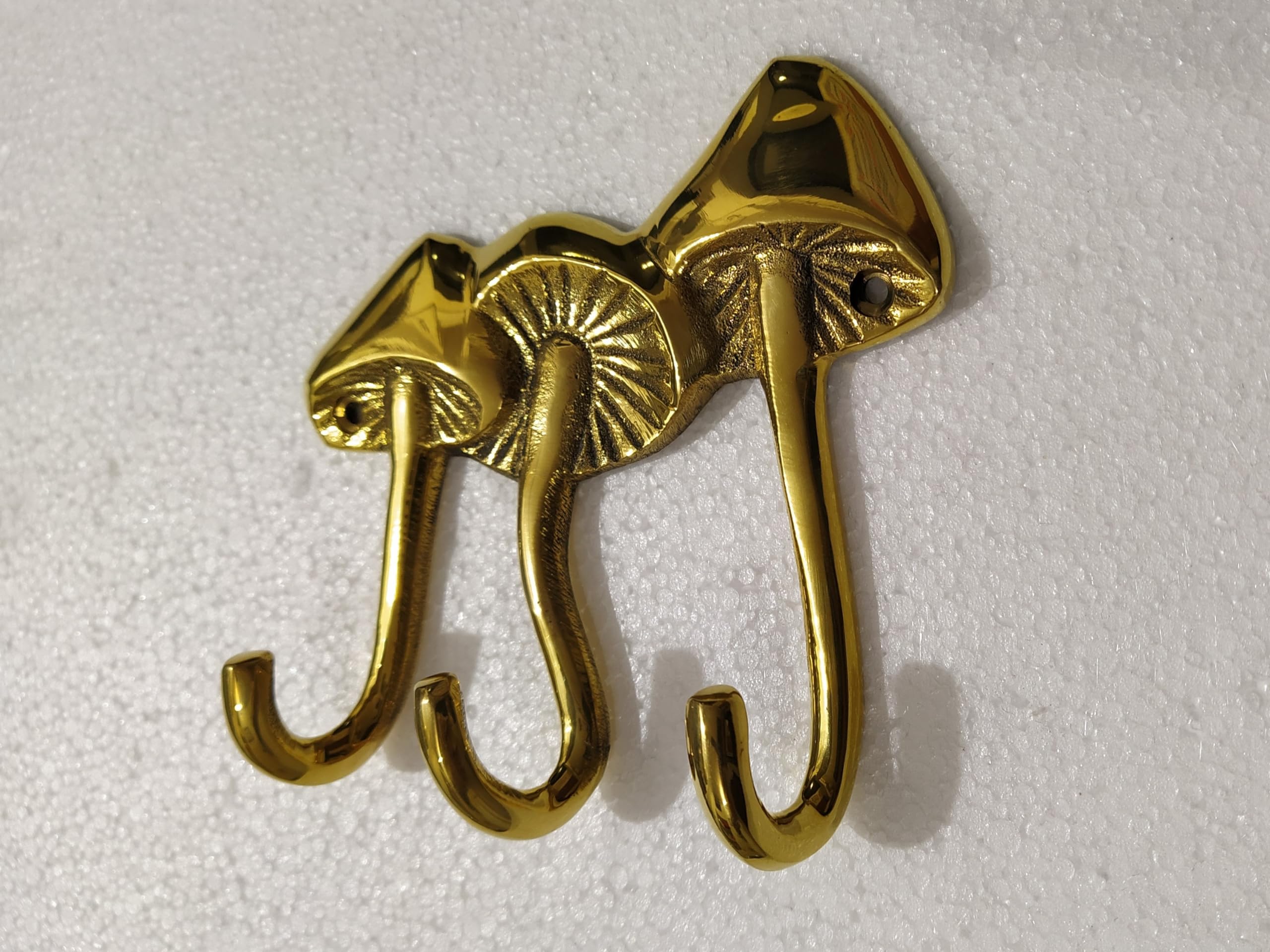 Brass Mushroom Wall Mount Hook Sculpture Unique A Excellent Item for Home | Office | Restaurant Decorations by Indiaart12