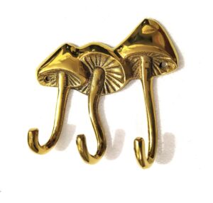 brass mushroom wall mount hook sculpture unique a excellent item for home | office | restaurant decorations by indiaart12