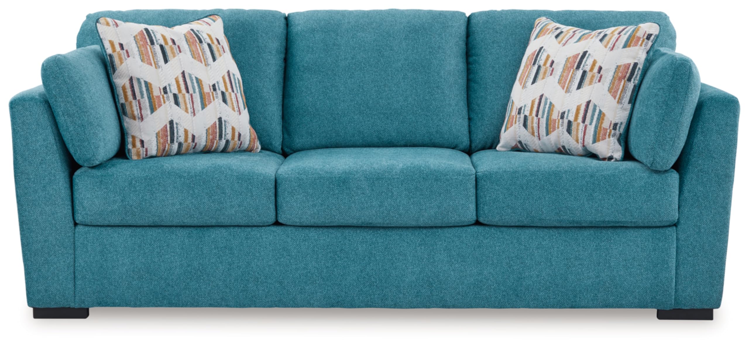 Signature Design by Ashley Keerwick Scandinavian Sofa with 4 Toss Pillows, Blue