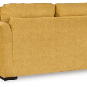 Signature Design by Ashley Keerwick Scandinavian Loveseat with 4 Toss Pillows, Yellow