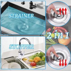 3 in 1 Kitchen Sink Drain Strainer,Stainless Steel & Brass Pop Up Sink Stopper,for Us Standard 3-1/2 Inch Sink Bounce Core Drain Strai