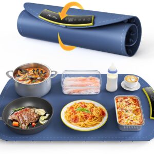 COLDFILL Electric Warming Tray - Foldable Food Warming Mat with 8 Temp Setting, Full-Surface Heat in 5s, 4 Hours Auto-Off, Easy to Clean with Nano-Material, for Buffet, for Party, for Thawing