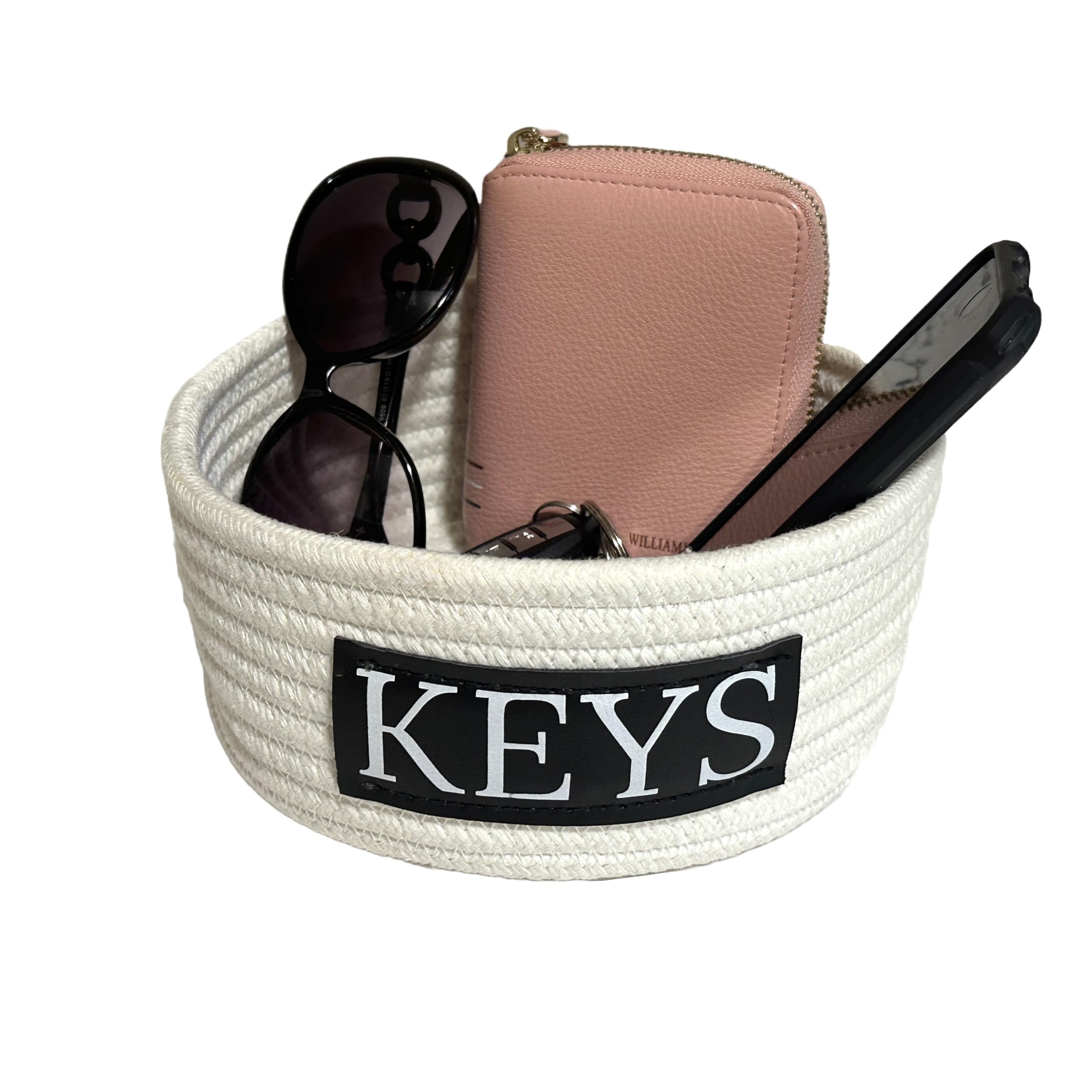 Key Organizer Storage basket for Entryway. Store your Keys, Change, Wallet, Sunglasses and Jewelry in this fun and convenient tray. Hold your items in one stylish storage bin.