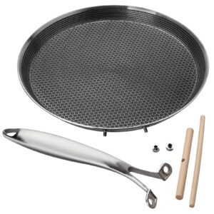 Nonstick Crepe Pan,11-inch stainless steel crepe pan honeycomb Perfect steel crepe pan, all clad pancake pan for Pancakes Induction Compatible