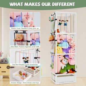 Jootan Stuffed Animal Zoo Storage, (White) ABS Stuffed Animal Holder Plush Storage, Stuffed Animal Cage for Nursery Playroom Bedroom Organize