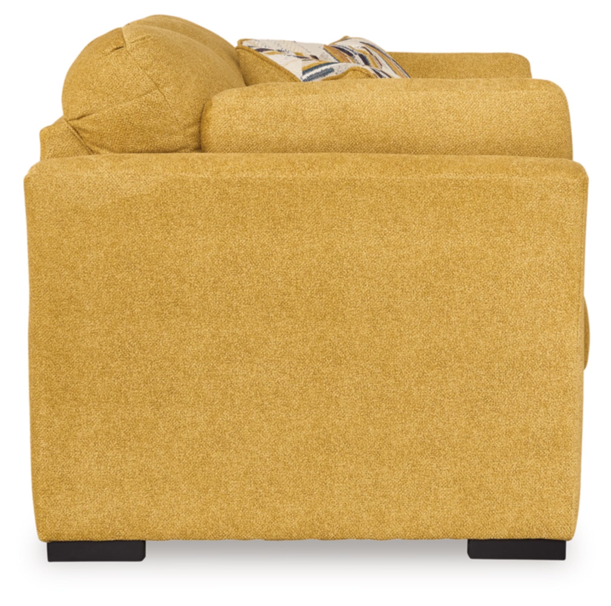 Signature Design by Ashley Keerwick Scandinavian Loveseat with 4 Toss Pillows, Yellow