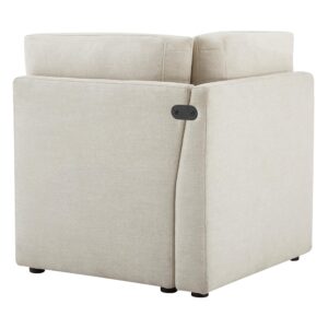 CHITA Modern Upholstered Middle Corner Sectional for Modular Couch, Linen