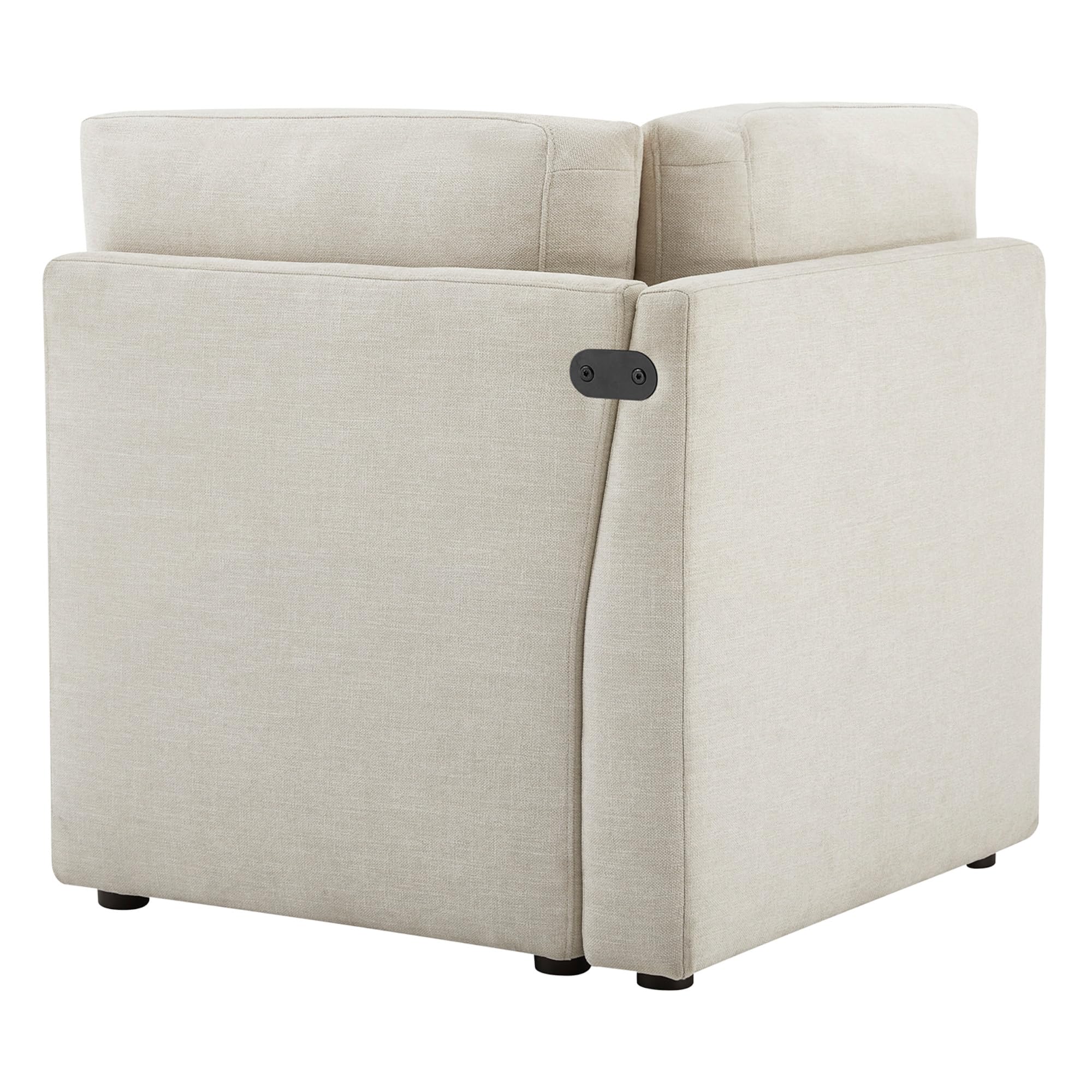 CHITA Modern Upholstered Middle Corner Sectional for Modular Couch, Linen