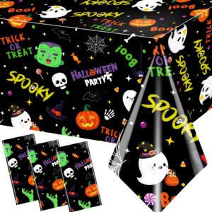 3pcs halloween tablecloth plastic spooky tablecloth rectangle spider web table cloth ghost table cloth halloween table decorations scary tablecloth horror table cloth pumpkin tablecloth