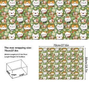 Vnaaem Sushi Cat Wrapping Paper 6 Pc Cute Kawaii Cat Japanese Food Gift Wrap Paper for Kids Girls Boys Birthday Baby Shower Holiday,19.6 X27.8Inch