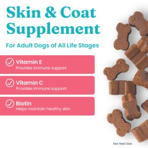 Solid Gold OMG! Omega Skin & Coat Fish Oil Dog Supplement - Chicken Flavored Vitamin C, E, & Biotin Chews for Skin Health, Immune Support & Itch Relief for Dogs - 120 ct