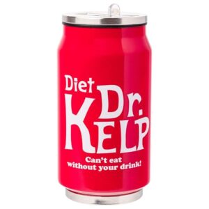 Silver Buffalo Spongebob Squarepants “Diet Dr. Kelp” Stainless Steel Double Wall Can Shape Cup, 11.8 Ounces