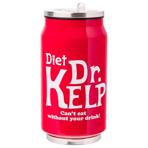 Silver Buffalo Spongebob Squarepants “Diet Dr. Kelp” Stainless Steel Double Wall Can Shape Cup, 11.8 Ounces