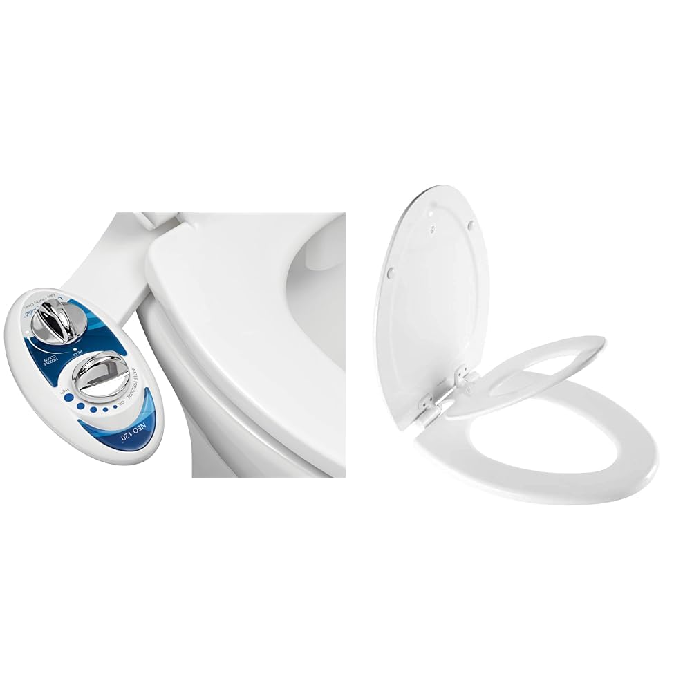 LUXE Bidet Toilet Attachment & Mayfair Toddler Potty Training Toilet Seat with Slow Close & Magnetic Removable Kids Seat