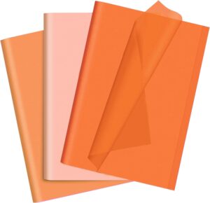 90 sheets tissue paper for gift bags, mixed 3 orange colors thanksgiving wrapping tissue paper bulk for diy art crafts birthday wedding halloween, 12 x 20 inches