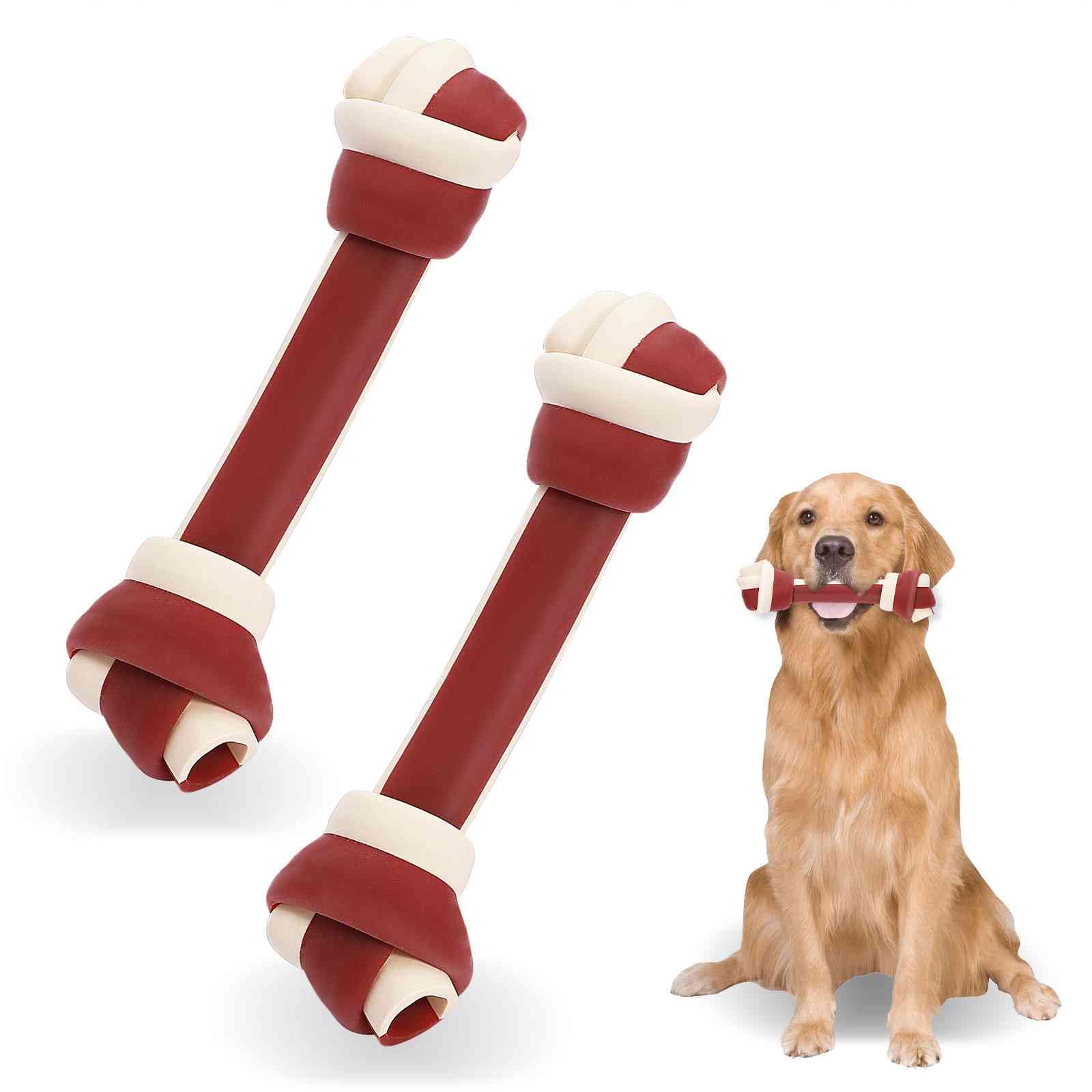 UrbanX Rawhide Free Dog Bones, 8" Real Chicken Wrapped Dog Chew Bones for Great Pyrenees and Other Large Working Dogs Training Treats - 2 Count