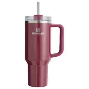 stanley quencher h2.0 flowstate stainless steel vacuum insulated tumbler with lid and straw for water, iced tea or coffee (cherry mocha, 40 oz)