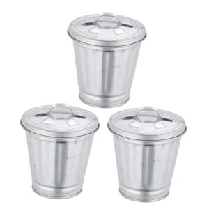 garozation 3pcs trash can flowerpot with lids desktop waste bin countertop trash can flowerpots for home office kitchen decor