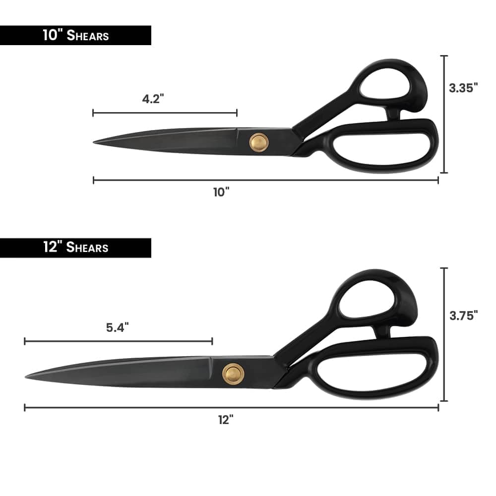 New York Central Professional Canvas Fabric Shears -12" Fabric Scissors, Ergonomic Right-Handed Sewing Scissors for Fabric Cutting, Rust-Free Stainless Steel Blade for Tailors, Artists, and Upholstery