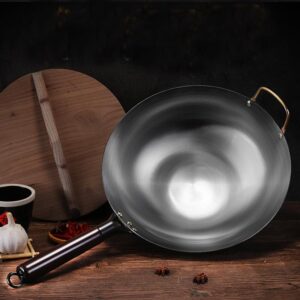 VONOTO Carbon Steel Wok Pan, Wok Pan with Handle, Traditional Woks (16 inch)