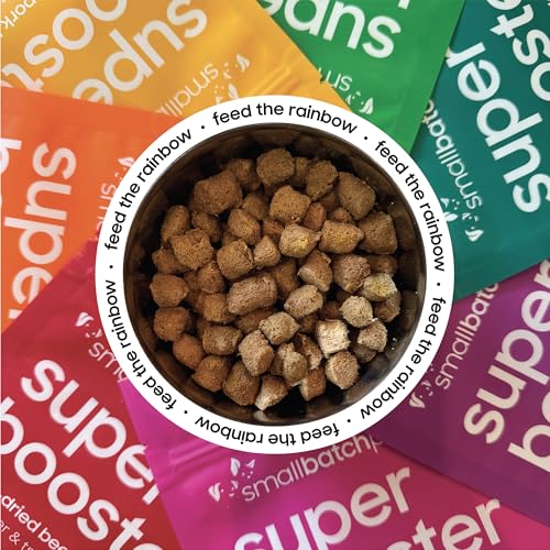 smallbatch Pets Freeze-Dried Super Booster Turkey Bites for Dogs & Cats, 18 oz, Made in The USA, Humanely Raised Single Protein Source, Topper & Treat, with Organic Vegetables and Probiotics