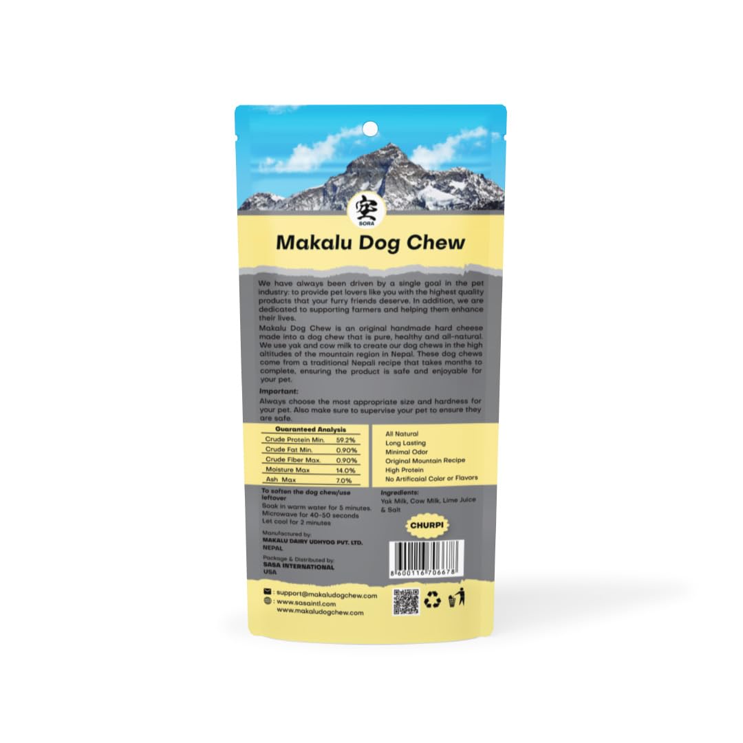 MAKALU DOG CHEW, Odor-Free Bully Sticks (15Ibs and Under) Milk Chews for Pups, Healthy Single Ingredient Chew Treat for Aggressive Chewers, Best Dental Dog Treats