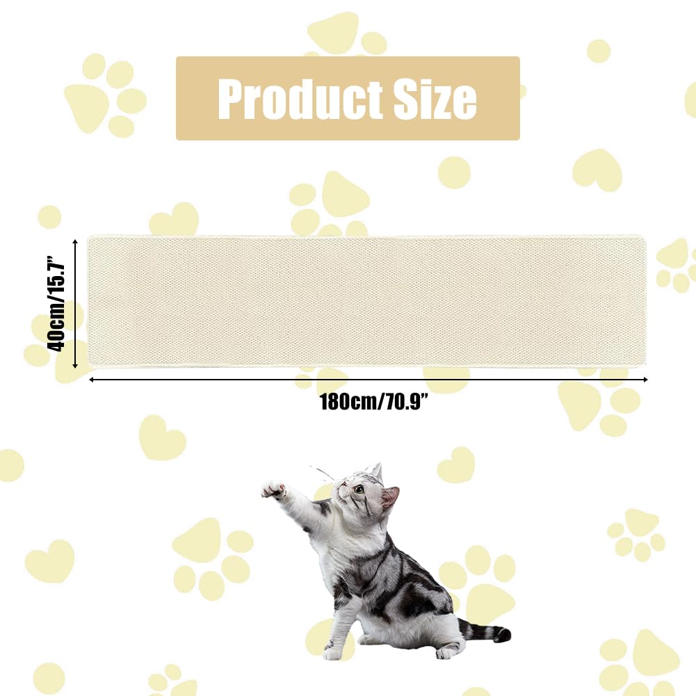 70.9"x 15.7" Thickened Extra Large Cat Wall Climbing Carpet, Cat Climbing Wall Scratcher, Cat Carpet, Couch Sofa Protector-Natural