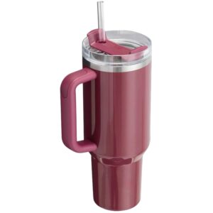 STANLEY Quencher H2.0 FlowState Stainless Steel Vacuum Insulated Tumbler with Lid and Straw for Water, Iced Tea or Coffee (Cherry Mocha, 40 oz)