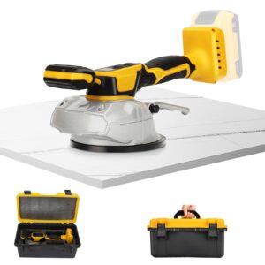 tile vibration tool for dewalt 20v battery, cordlesstile vibration leveling machine with brushless motor and 4mm shafts,150 w tile vibrator with 8 adjustable speed, 5'' suction cup, lcd display